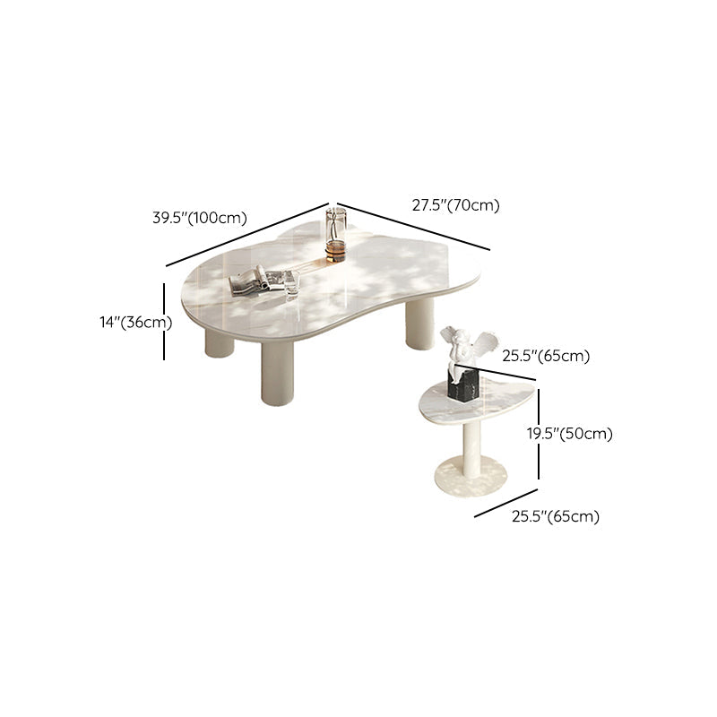 Marble White Single Coffee Table Modern Free-Form Coffee Table Clearhalo 'Coffee & Accent Tables' 'Coffee Tables' 'coffee_tables' 'furn' 'furn_coffee_tables' 'Furniture' 'Living Room Furniture' 6862074