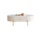 2 Legs Single Coffee Table Glam Oval Coffee Table with Drawer Clearhalo 'Coffee & Accent Tables' 'Coffee Tables' 'coffee_tables' 'furn' 'furn_coffee_tables' 'Furniture' 'Living Room Furniture' 6862080