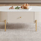 2 Legs Single Coffee Table Glam Oval Coffee Table with Drawer Clearhalo 'Coffee & Accent Tables' 'Coffee Tables' 'coffee_tables' 'furn' 'furn_coffee_tables' 'Furniture' 'Living Room Furniture' 6862083
