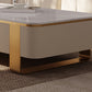 Rectangle Single Coffee Table 2Legs Slate Coffee Table with 4 Drawers