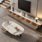 No Distressing Slate Coffee Table Oval Single Coffee Table with 2 Drawers Clearhalo 'Coffee & Accent Tables' 'Coffee Tables' 'coffee_tables' 'furn' 'furn_coffee_tables' 'Furniture' 'Living Room Furniture' 6862127