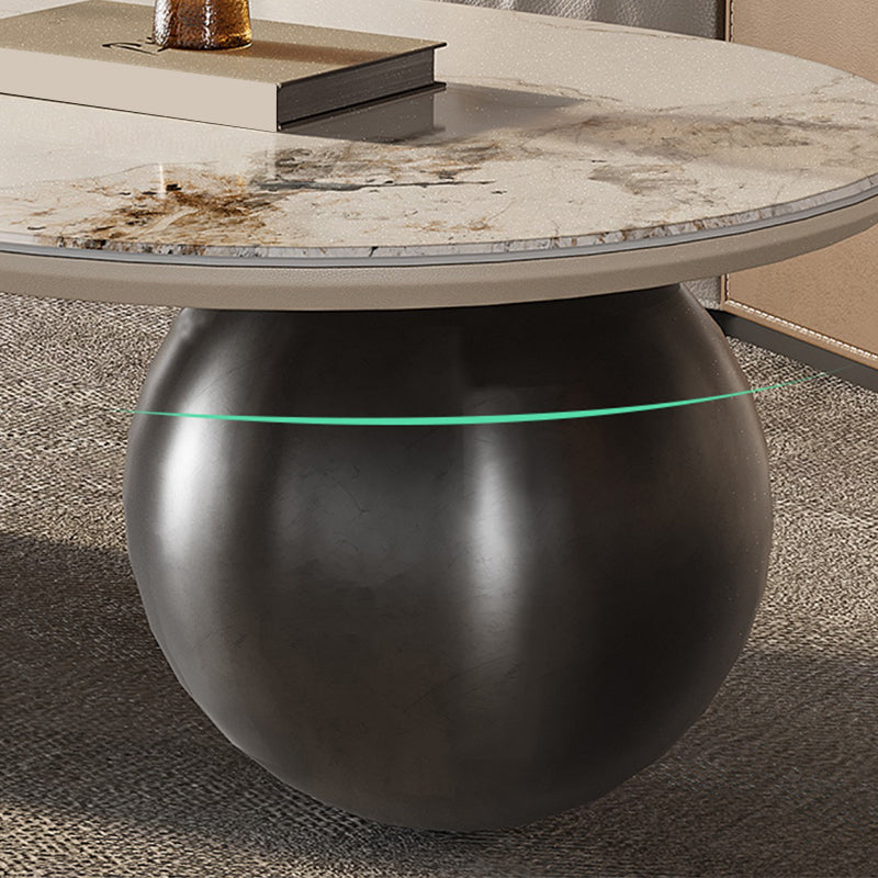 No Distressing Slate Coffee Table Oval Single Coffee Table with 2 Drawers Clearhalo 'Coffee & Accent Tables' 'Coffee Tables' 'coffee_tables' 'furn' 'furn_coffee_tables' 'Furniture' 'Living Room Furniture' 6862132