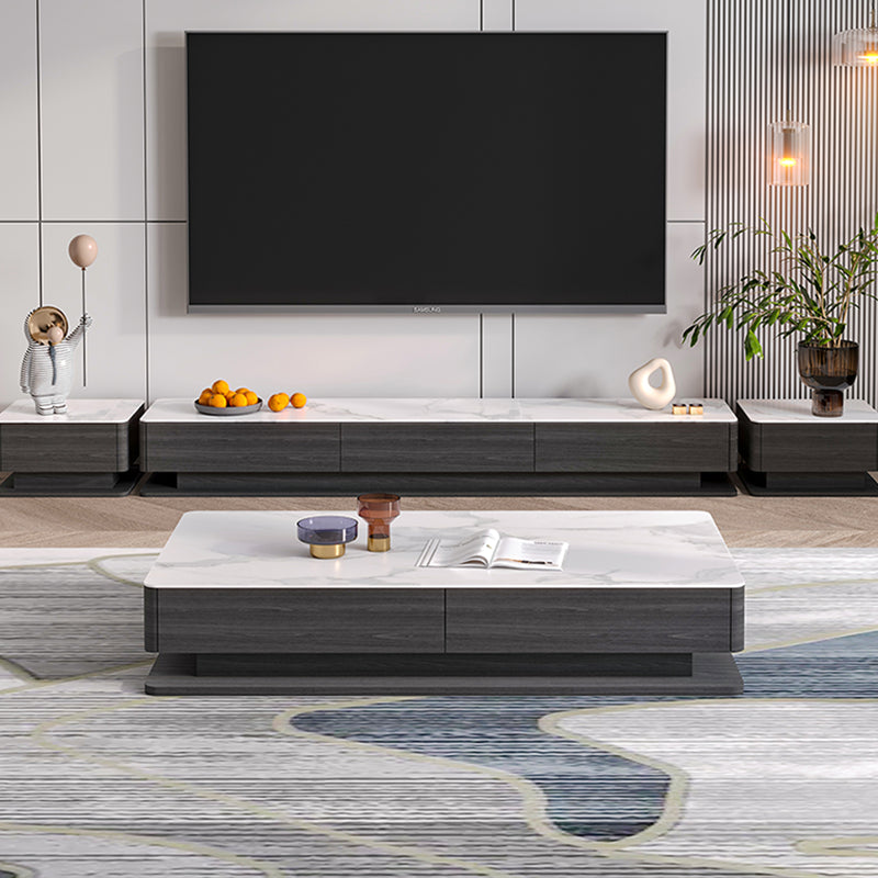 Block Slate Coffee Table No Distressing Rectangle Single Coffee Table with Drawers Clearhalo 'Coffee & Accent Tables' 'Coffee Tables' 'coffee_tables' 'furn' 'furn_coffee_tables' 'Furniture' 'Living Room Furniture' 6862135