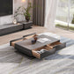 Block Slate Coffee Table No Distressing Rectangle Single Coffee Table with Drawers Clearhalo 'Coffee & Accent Tables' 'Coffee Tables' 'coffee_tables' 'furn' 'furn_coffee_tables' 'Furniture' 'Living Room Furniture' 6862138