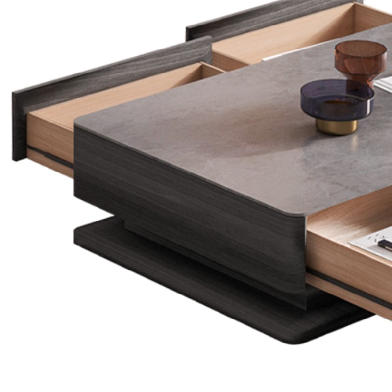 Block Slate Coffee Table No Distressing Rectangle Single Coffee Table with Drawers Clearhalo 'Coffee & Accent Tables' 'Coffee Tables' 'coffee_tables' 'furn' 'furn_coffee_tables' 'Furniture' 'Living Room Furniture' 6862141