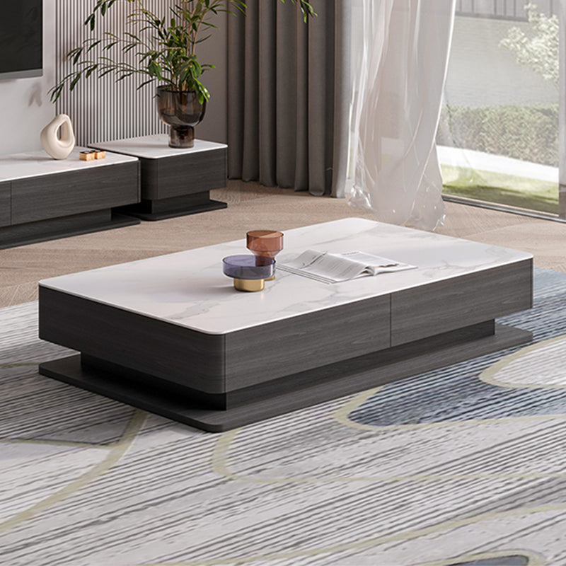 Block Slate Coffee Table No Distressing Rectangle Single Coffee Table with Drawers 59"L x 33"W x 17"H Clearhalo 'Coffee & Accent Tables' 'Coffee Tables' 'coffee_tables' 'furn' 'furn_coffee_tables' 'Furniture' 'Living Room Furniture' 6862144