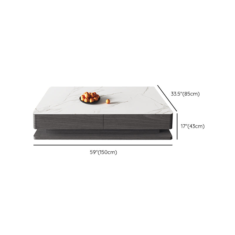 Block Slate Coffee Table No Distressing Rectangle Single Coffee Table with Drawers Clearhalo 'Coffee & Accent Tables' 'Coffee Tables' 'coffee_tables' 'furn' 'furn_coffee_tables' 'Furniture' 'Living Room Furniture' 6862147