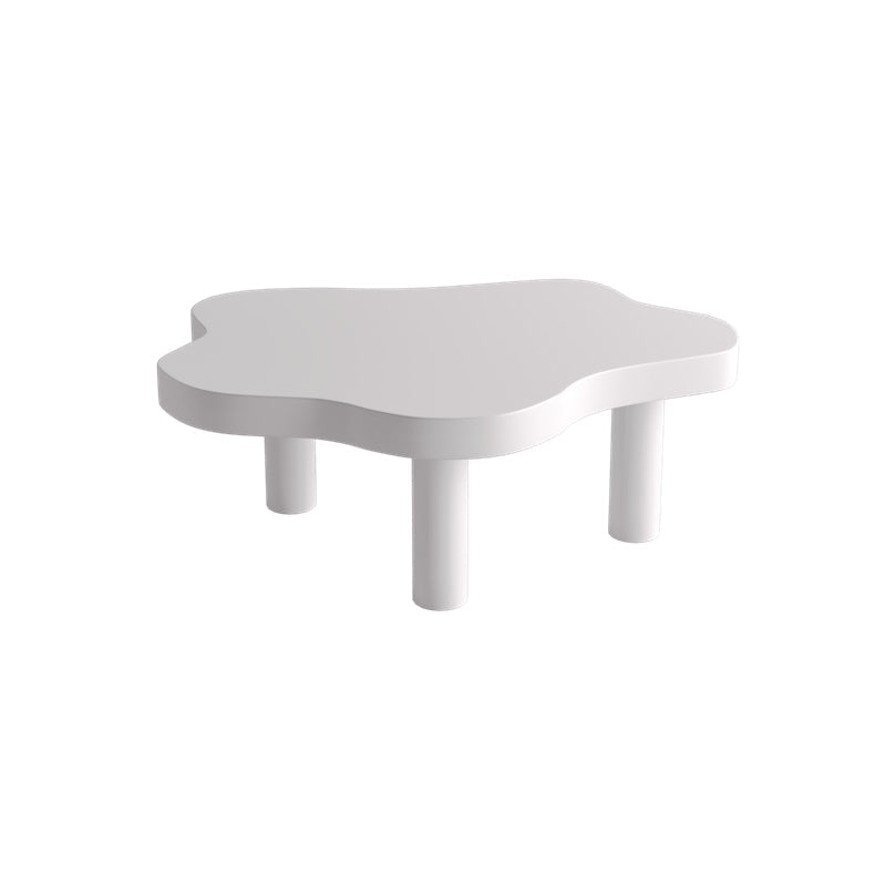 Table basse simple en bois massif, table basse à 3 pieds de forme libre