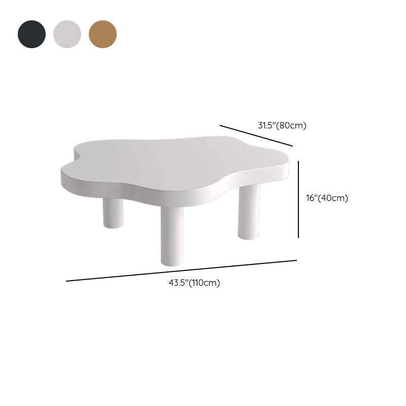 Table basse simple en bois massif, table basse à 3 pieds de forme libre
