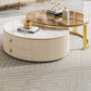 Glam Coffee Table Set Round 2-Piece Coffee Cocktail Table with Drawers Clearhalo 'Coffee & Accent Tables' 'Coffee Tables' 'coffee_tables' 'furn' 'furn_coffee_tables' 'Furniture' 'Living Room Furniture' 6862199
