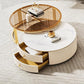 Glam Coffee Table Set Round 2-Piece Coffee Cocktail Table with Drawers Clearhalo 'Coffee & Accent Tables' 'Coffee Tables' 'coffee_tables' 'furn' 'furn_coffee_tables' 'Furniture' 'Living Room Furniture' 6862201