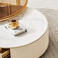 Glam Coffee Table Set Round 2-Piece Coffee Cocktail Table with Drawers Clearhalo 'Coffee & Accent Tables' 'Coffee Tables' 'coffee_tables' 'furn' 'furn_coffee_tables' 'Furniture' 'Living Room Furniture' 6862204