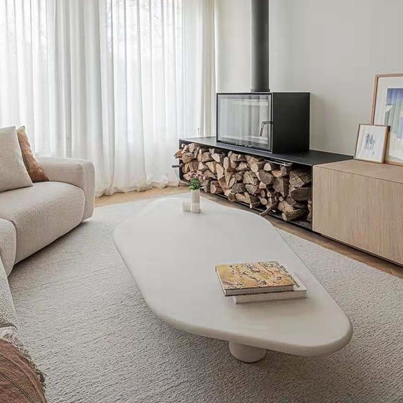 Solid Wood Single Coffee Table 2 Legs No Distressing Coffee Table 55"L x 31.5"W x 14"H Clearhalo 'Coffee & Accent Tables' 'Coffee Tables' 'coffee_tables' 'furn' 'furn_coffee_tables' 'Furniture' 'Living Room Furniture' 6862228