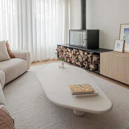 Solid Wood Single Coffee Table 2 Legs No Distressing Coffee Table 55"L x 31.5"W x 14"H Clearhalo 'Coffee & Accent Tables' 'Coffee Tables' 'coffee_tables' 'furn' 'furn_coffee_tables' 'Furniture' 'Living Room Furniture' 6862228