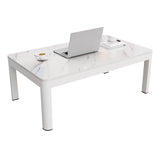 17"H Contemporary Coffee Table Rectangle White Coffee Cocktail Table Clearhalo 'Coffee & Accent Tables' 'Coffee Tables' 'coffee_tables' 'furn' 'furn_coffee_tables' 'Furniture' 'Living Room Furniture' 6862260