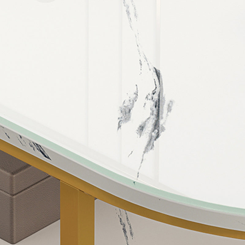 Glam Style Coffee Table Oval Slate Single Coffee Cocktail Table Clearhalo 'Coffee & Accent Tables' 'Coffee Tables' 'coffee_tables' 'furn' 'furn_coffee_tables' 'Furniture' 'Living Room Furniture' 6862366