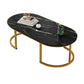 Glam Style Coffee Table Oval Slate Single Coffee Cocktail Table Clearhalo 'Coffee & Accent Tables' 'Coffee Tables' 'coffee_tables' 'furn' 'furn_coffee_tables' 'Furniture' 'Living Room Furniture' 6862374