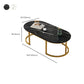 Glam Style Coffee Table Oval Slate Single Coffee Cocktail Table Clearhalo 'Coffee & Accent Tables' 'Coffee Tables' 'coffee_tables' 'furn' 'furn_coffee_tables' 'Furniture' 'Living Room Furniture' 6862383