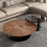 No Distressing Pedestal Coffee Table Modern Round Bunching Tables