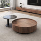 No Distressing Pedestal Coffee Table Modern Round Bunching Tables