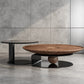 No Distressing Pedestal Coffee Table Modern Round Bunching Tables