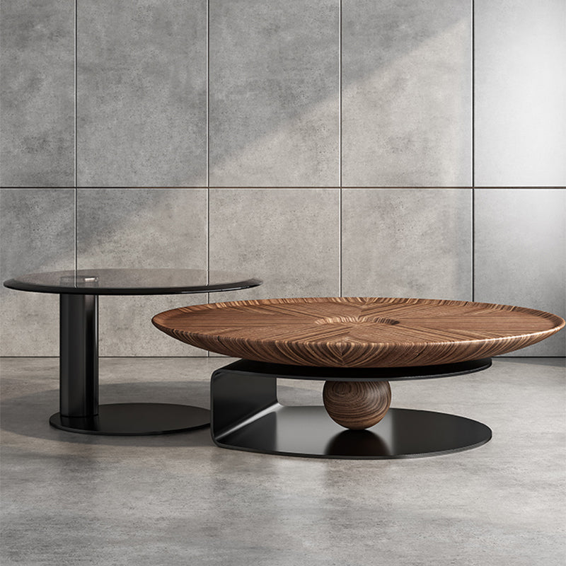 No Distressing Pedestal Coffee Table Modern Round Bunching Tables