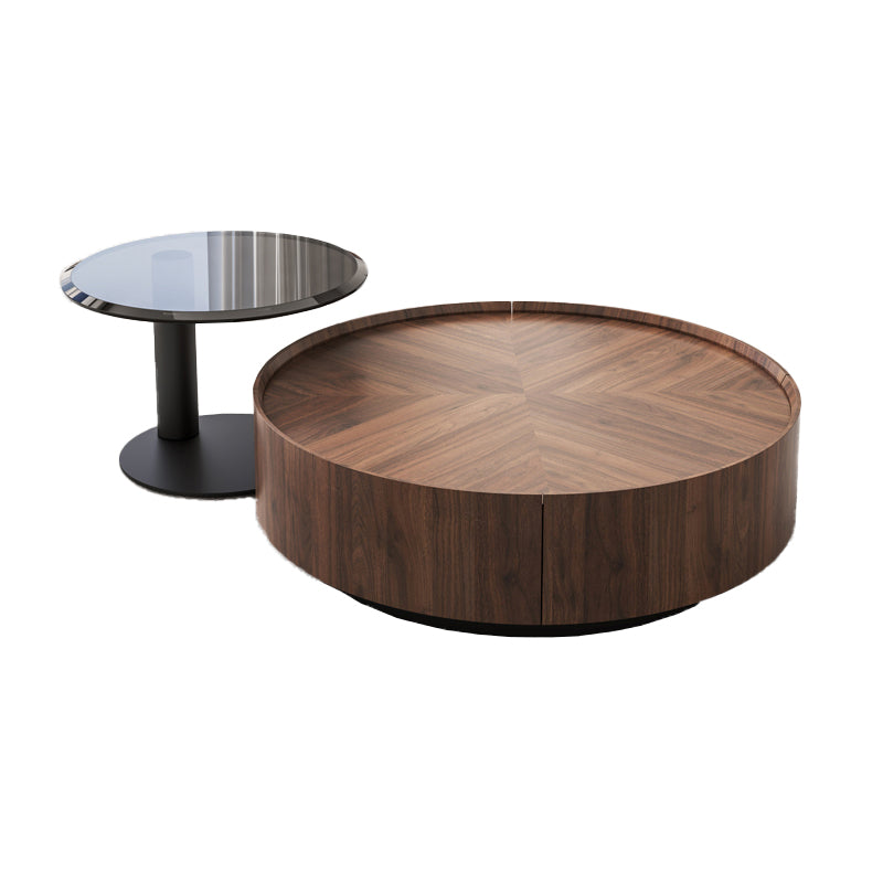 No Distressing Pedestal Coffee Table Modern Round Bunching Tables