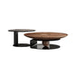 No Distressing Pedestal Coffee Table Modern Round Bunching Tables