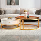 Round Nesting Coffee Table Set Frame Glass Coffee Table with Drawer Clearhalo 'Coffee & Accent Tables' 'Coffee Tables' 'coffee_tables' 'furn' 'furn_coffee_tables' 'Furniture' 'Living Room Furniture' 6862440