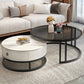 Round Nesting Coffee Table Set Frame Glass Coffee Table with Drawer Clearhalo 'Coffee & Accent Tables' 'Coffee Tables' 'coffee_tables' 'furn' 'furn_coffee_tables' 'Furniture' 'Living Room Furniture' 6862445