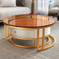 Round Nesting Coffee Table Set Frame Glass Coffee Table with Drawer Clearhalo 'Coffee & Accent Tables' 'Coffee Tables' 'coffee_tables' 'furn' 'furn_coffee_tables' 'Furniture' 'Living Room Furniture' 6862446