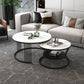 Contemporary Coffee Table Set Round White 2-Piece Coffee Cocktail Table Clearhalo 'Coffee & Accent Tables' 'Coffee Tables' 'coffee_tables' 'furn' 'furn_coffee_tables' 'Furniture' 'Living Room Furniture' 6862481