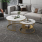Contemporary Coffee Table Set Round White 2-Piece Coffee Cocktail Table Clearhalo 'Coffee & Accent Tables' 'Coffee Tables' 'coffee_tables' 'furn' 'furn_coffee_tables' 'Furniture' 'Living Room Furniture' 6862482