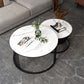 Contemporary Coffee Table Set Round White 2-Piece Coffee Cocktail Table Clearhalo 'Coffee & Accent Tables' 'Coffee Tables' 'coffee_tables' 'furn' 'furn_coffee_tables' 'Furniture' 'Living Room Furniture' 6862483