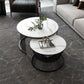 Contemporary Coffee Table Set Round White 2-Piece Coffee Cocktail Table Clearhalo 'Coffee & Accent Tables' 'Coffee Tables' 'coffee_tables' 'furn' 'furn_coffee_tables' 'Furniture' 'Living Room Furniture' 6862493