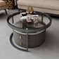 No Distressing Stone Coffee Table Frame Round Nesting Coffee Table Set with 2 Drawers Clearhalo 'Coffee & Accent Tables' 'Coffee Tables' 'coffee_tables' 'furn' 'furn_coffee_tables' 'Furniture' 'Living Room Furniture' 6862503