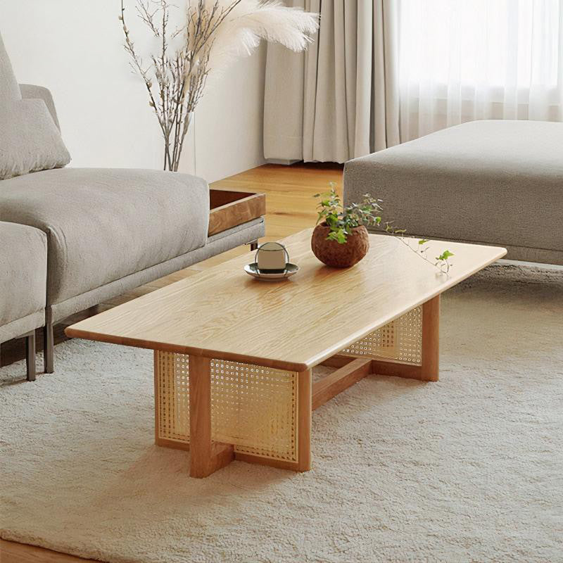 12"H Contemporary Coffee Table Rectangle Solid Wood Single Cocktail Table Clearhalo 'Coffee & Accent Tables' 'Coffee Tables' 'coffee_tables' 'furn' 'furn_coffee_tables' 'Furniture' 'Living Room Furniture' 6862530