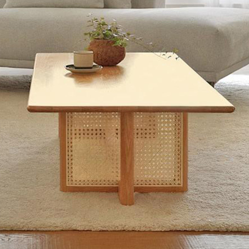 12"H Contemporary Coffee Table Rectangle Solid Wood Single Cocktail Table Clearhalo 'Coffee & Accent Tables' 'Coffee Tables' 'coffee_tables' 'furn' 'furn_coffee_tables' 'Furniture' 'Living Room Furniture' 6862537