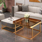 Glam Coffee Table Set Frame Square 2-Piece Coffee Cocktail Table Clearhalo 'Coffee & Accent Tables' 'Coffee Tables' 'coffee_tables' 'furn' 'furn_coffee_tables' 'Furniture' 'Living Room Furniture' 6862566