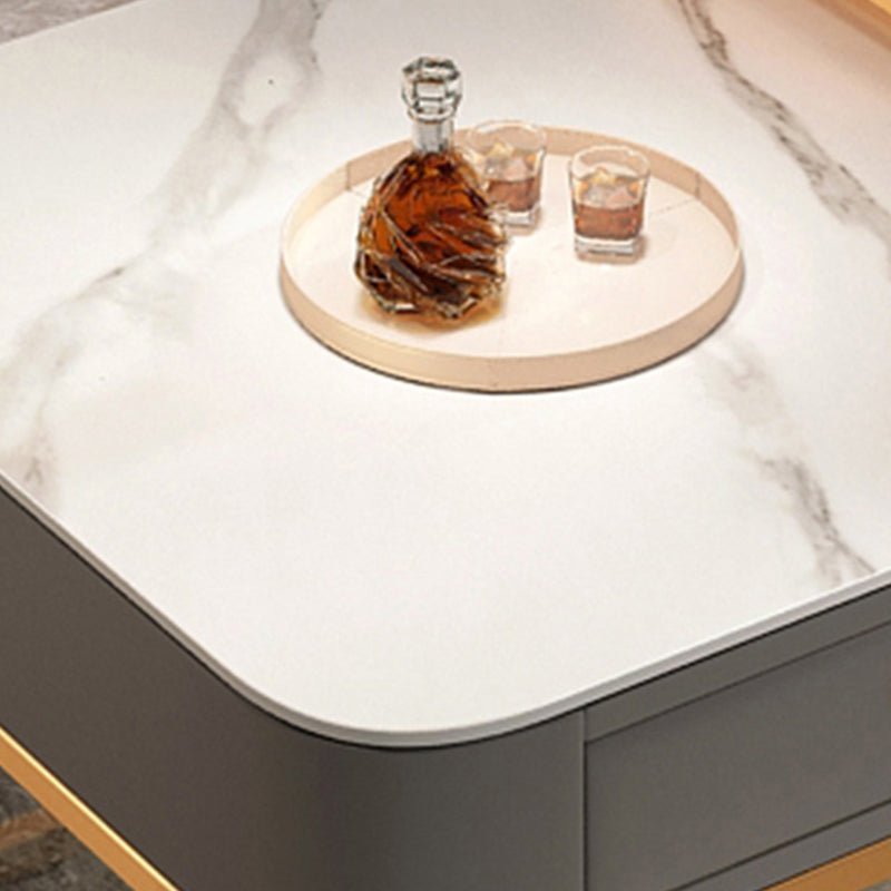 Glam Coffee Table Set Frame Square 2-Piece Coffee Cocktail Table Clearhalo 'Coffee & Accent Tables' 'Coffee Tables' 'coffee_tables' 'furn' 'furn_coffee_tables' 'Furniture' 'Living Room Furniture' 6862572