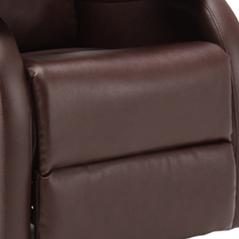 Fauteuil inclinable en cuir traditionnel rembourrés de couleur unie