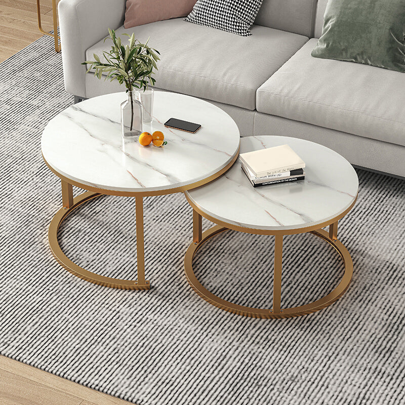 Slate Nesting Coffee Table Set No Distressing Round Coffee Table Set Clearhalo 'Coffee & Accent Tables' 'Coffee Tables' 'coffee_tables' 'furn' 'furn_coffee_tables' 'Furniture' 'Living Room Furniture' 6862902