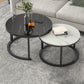 Slate Nesting Coffee Table Set No Distressing Round Coffee Table Set 31.5"L x 31.5"W x 18"H + 24"L x 24"W x 15"H Black Black Clearhalo 'Coffee & Accent Tables' 'Coffee Tables' 'coffee_tables' 'furn' 'furn_coffee_tables' 'Furniture' 'Living Room Furniture' 6862904