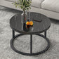 Slate Nesting Coffee Table Set No Distressing Round Coffee Table Set Clearhalo 'Coffee & Accent Tables' 'Coffee Tables' 'coffee_tables' 'furn' 'furn_coffee_tables' 'Furniture' 'Living Room Furniture' 6862905