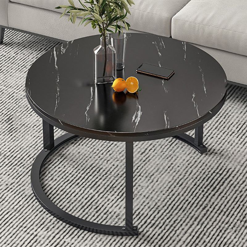 Slate Nesting Coffee Table Set No Distressing Round Coffee Table Set Clearhalo 'Coffee & Accent Tables' 'Coffee Tables' 'coffee_tables' 'furn' 'furn_coffee_tables' 'Furniture' 'Living Room Furniture' 6862908