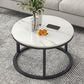 Slate Nesting Coffee Table Set No Distressing Round Coffee Table Set 24"L x 24"W x 15"H White Black Clearhalo 'Coffee & Accent Tables' 'Coffee Tables' 'coffee_tables' 'furn' 'furn_coffee_tables' 'Furniture' 'Living Room Furniture' 6862915