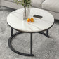 Slate Nesting Coffee Table Set No Distressing Round Coffee Table Set 28"L x 28"W x 18"H White Black Clearhalo 'Coffee & Accent Tables' 'Coffee Tables' 'coffee_tables' 'furn' 'furn_coffee_tables' 'Furniture' 'Living Room Furniture' 6862917