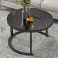 Slate Nesting Coffee Table Set No Distressing Round Coffee Table Set 28"L x 28"W x 18"H Black Black Clearhalo 'Coffee & Accent Tables' 'Coffee Tables' 'coffee_tables' 'furn' 'furn_coffee_tables' 'Furniture' 'Living Room Furniture' 6862922