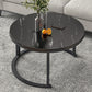 Slate Nesting Coffee Table Set No Distressing Round Coffee Table Set 31.5"L x 31.5"W x 17.7"H Black Black Clearhalo 'Coffee & Accent Tables' 'Coffee Tables' 'coffee_tables' 'furn' 'furn_coffee_tables' 'Furniture' 'Living Room Furniture' 6862924