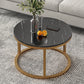 Slate Nesting Coffee Table Set No Distressing Round Coffee Table Set 20"L x 20"W x 15"H Black Gold Clearhalo 'Coffee & Accent Tables' 'Coffee Tables' 'coffee_tables' 'furn' 'furn_coffee_tables' 'Furniture' 'Living Room Furniture' 6862931